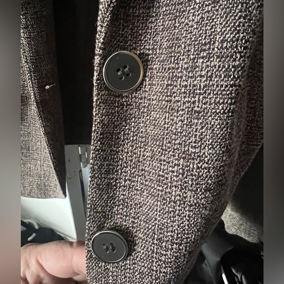 Brown tweed like blazer and matching skirt suit - Picture 4 of 6